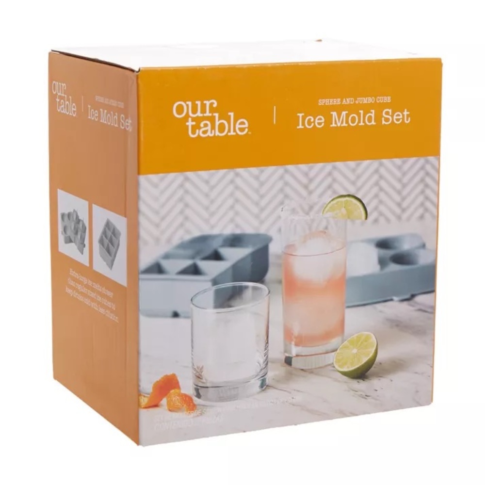 New in Box Sphere & Jumbo Cube Ice Mold Set